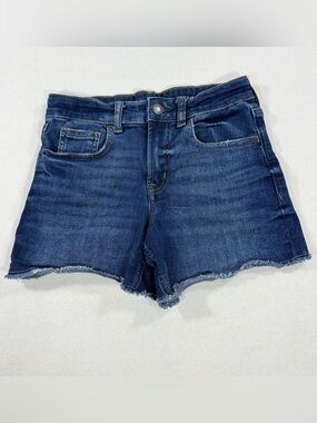 GAP Dark Blue Denim Jean Shorts with Frayed Hem